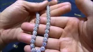 JewelryFresh VVS Flawless Lab Diamond Cluster Chain All Hand Set