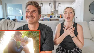 REACTING TO OUR WEDDING VIDEO (1 YEAR LATER)!!