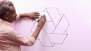 3d optical illusion STAR | how to make 3d wall design | wall art painting ideas | interior design