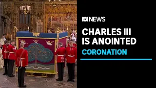 King Charles III is anointed with holy oil during the coronation | ABC News