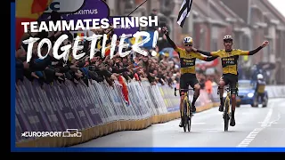Christophe Laporte & Wout van Aert Cross The Line Together At Gent-Wevelgem 2023 | Eurosport
