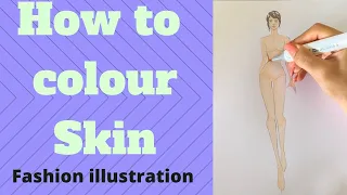 Fashion illustration| How to colour skin with marker