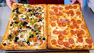 Amazing Skills of Making American Pizza in Koera, Giant Pizza, Food Truck Pizza, Cheese pizza