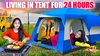 LIVING IN ONE TENT FOR 24 HOURS CHALLENGE 🤩 | PULLOTHI