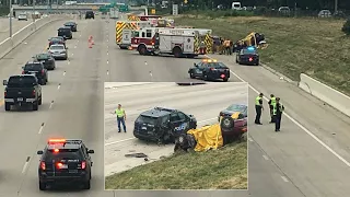 Livonia officer injured, man dies in I-96 crash