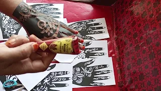 Try Henna Stencil For the First Time  || instant easy mehndi trick || Henna stencil Tutorial