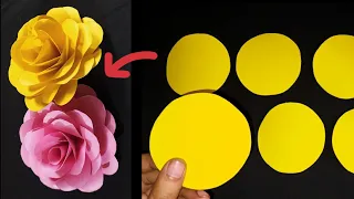 How to make paper flower | Rose flower making with paper | paper craft | paper flower | diy rose