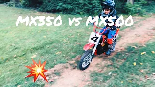 Razor MX350 vs MX500 from a kid’s perspective.  Fun all around!