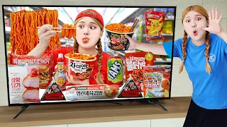 Mukbang Fire Spicy Noodle Tteokbokki 하이유의 TV 속 편의점 음식 먹방! 컵라면 떡볶이 김밥 Convenience Store | HIU 하이유