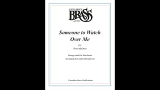 Someone to Watch Over Me Brass Quintet Score Gershwin arr. Luther Henderson