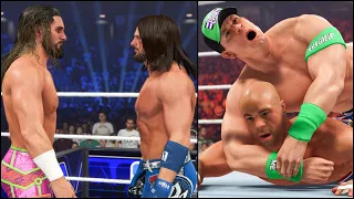 WWE 2K24 Hardcore Championship Match John Cena Kurt Angle Seth Rollins Aj Styles Gunther Otis