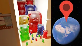 GIANT GUMMY BEARS on Google Earth!