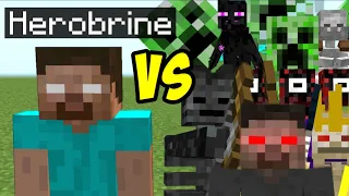 Herobrine vs all Boss Mutant Mobs in minecraft part 2