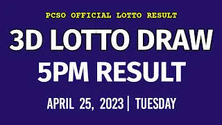 3D LOTTO RESULT 5PM Draw April 25, 2023 PCSO Swertres Lotto Result Today 2nd Draw afternoon