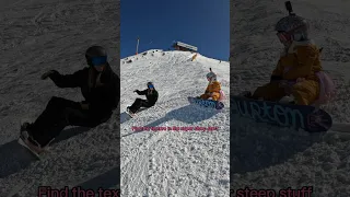 Mom TEACHES 5 Year Old Daughter To Find The Texture On Black Diamond Run #snowboarding #teaching