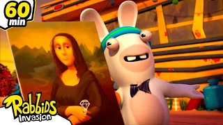 The Rabbids took Mona Lisa! | RABBIDS INVASION | 1H New compilation | Cartoon for Kids