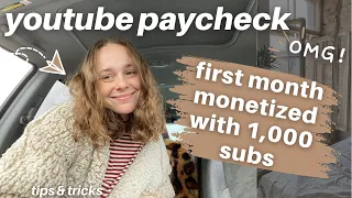 how much youtube paid me for my first month being monetized (my first YouTube paycheck)