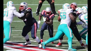 J. J. Taylor - NFL Debut - Week 1 2020 - Miami Dolphins @ New England Patriots