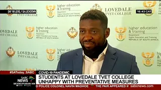 Lovedale TVET College students say institute lacks basic COVID-19 preventative measures: Manamela
