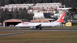 Lauda Air (Austrian Airlines) Boeing 737 landing Innsbruck