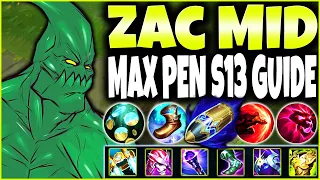 MOST OP Max Pen/Money ZAC Season 13 Build Guide ~ 850+GOLD from 1 ENGAGE 💰 LoL Meta Zac s13 Gameplay