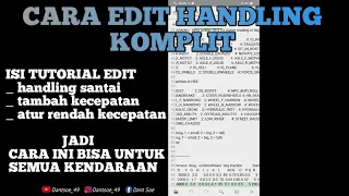 TUTORIAL‼️CARA EDIT HANDLING KENDARAAN - GTA SA ANDROID ( handling santai )