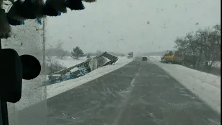 М5 место ужасного ДТП Уфа. Снег, метель, дождь, гололёд. Дальнобой по России