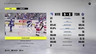 November 18, 2021 New York Rangers vs Toronto NHL 22 Season Franchise Mode-Be A GM