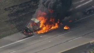 Tanker fire on I-94