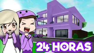 24 HORAS EN UN MUNDO MORADO EN BROOKHAVEN ROBLOX