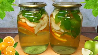 Apple MOJITO for the Winter with Oranges and Mint. Compote Mojito at Home