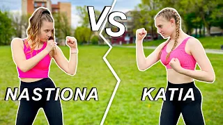 ❗️ Nastiona VS Katia ❗️Уличная  ГИМНАСТИКА 🤸‍♀️ Challenge!