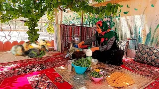 Planting Vegetables and Cooking Lamb Broth For lunch in rural lifestyle