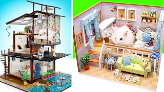 Casas de muñecas acogedoras en miniatura || Cuarto musical y casa en miniatura con luces y ático