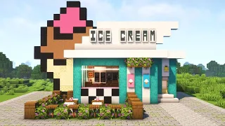 {Minecraft} 🌿 How To Build An Aesthetic Ice Cream Shop 🍦🍨 {Tutorial}