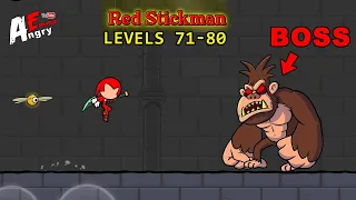 Red Stickman - Levels 71-80 + BOSS / Gameplay Walkthrough (Android Game)