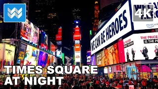 [4K] Walking tour of Times Square at Night in New York City, USA Travel Guide