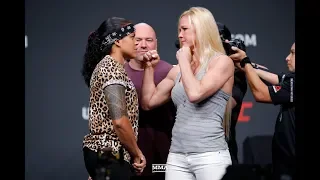 Amanda Nunes vs. Holly Holm UFC Press Conference Staredown - MMA Fighting