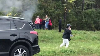 At least a dozen good Samaritans rush to assist smoking car off I-95