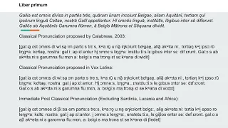 Competing Models of Classical Latin Pronunciation