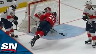 Nic Dowd Dives To Swipe Puck In After Starting Celebration Early