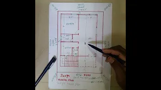 East facing road single bed room house plan 25×22 (550 sft) 61గజాలు