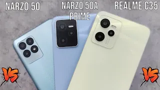 Narzo 50A Prime vs Realme C35 vs Narzo 50: Speed test | Camera Test Comparison