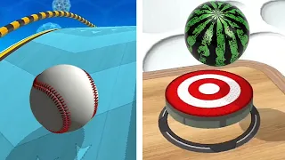 Tennis Ball vs Watermelon Ball, Who is faster? Going Balls - Speedrun Gameplay Level 163