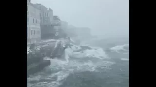 Massive winter storm causes crashing waves off coast of Massachusetts