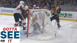 GOTTA SEE IT: David Pastrnak's Filthy Backhand Pass Sets Up Brad Marchand Goal