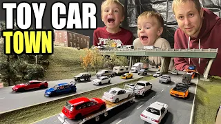 DAD Builds TOY CAR TOWN We made it BIGGER 1:64 scale Diorama