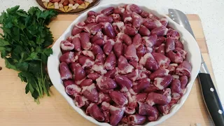 РЕЦЕПТ просто БОМБА🔥💣 Сердечки запеченные в духовке/chicken hearts, super recipe/Hühnerherzen!