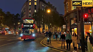 An Evening of Autumn in London | London Night Walk - 2023 [4K HDR]