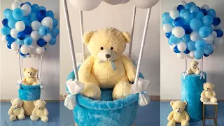 Como Fazer Cesto de Balão Ursinhos Baloeiro Decoração de Festa Com Balões Bexigas Para Aniversário